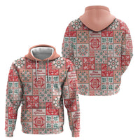 Mele Kalikimaka Hawaii Christmas Hoodie Ulaula Seamless Floral Motif - Polynesian Pride