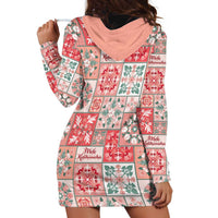 Mele Kalikimaka Hawaii Christmas Hoodie Dress Ulaula Seamless Floral Motif LT9 - Polynesian Pride