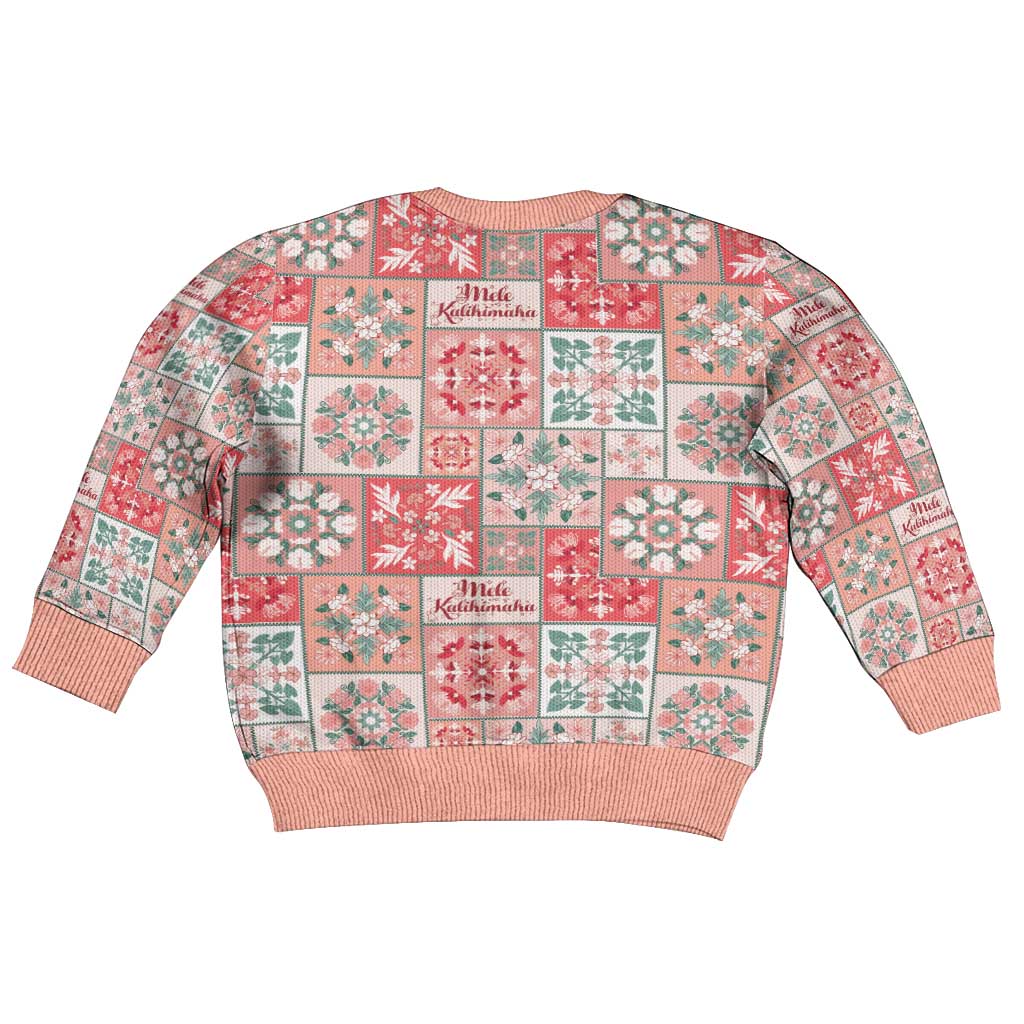 Mele Kalikimaka Hawaii Christmas Kid Ugly Christmas Sweater Ulaula Seamless Floral Motif LT9 - Polynesian Pride