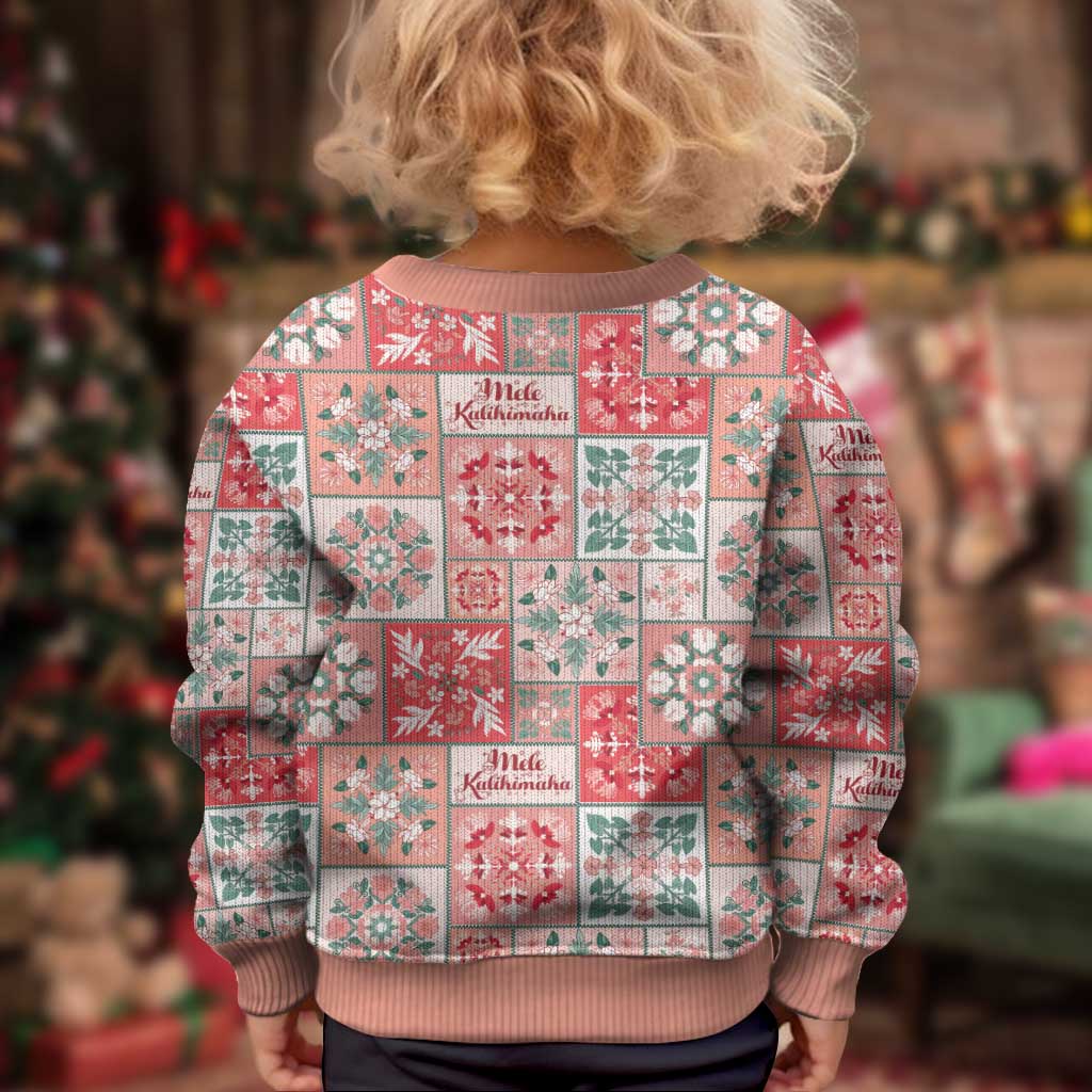 Mele Kalikimaka Hawaii Christmas Kid Ugly Christmas Sweater Ulaula Seamless Floral Motif LT9 - Polynesian Pride
