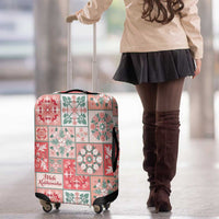 Mele Kalikimaka Hawaii Christmas Luggage Cover Ulaula Seamless Floral Motif LT9 - Polynesian Pride