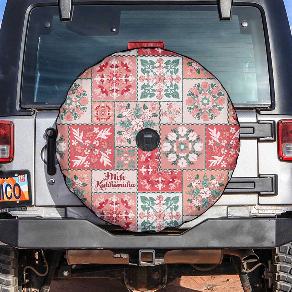 Mele Kalikimaka Hawaii Christmas Spare Tire Cover Ulaula Seamless Floral Motif LT9 Red - Polynesian Pride