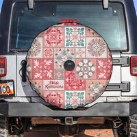 Mele Kalikimaka Hawaii Christmas Spare Tire Cover Ulaula Seamless Floral Motif LT9 Red - Polynesian Pride