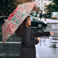 Mele Kalikimaka Hawaii Christmas Umbrella Ulaula Seamless Floral Motif - Polynesian Pride