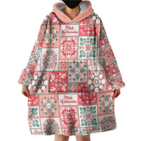 Mele Kalikimaka Hawaii Christmas Wearable Blanket Hoodie Ulaula Seamless Floral Motif LT9 - Polynesian Pride