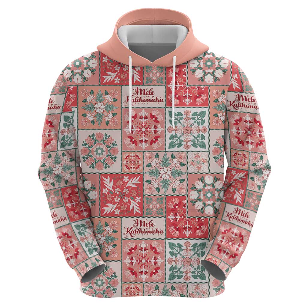 Mele Kalikimaka Hawaii Christmas Zip Hoodie Ulaula Seamless Floral Motif LT9 - Polynesian Pride