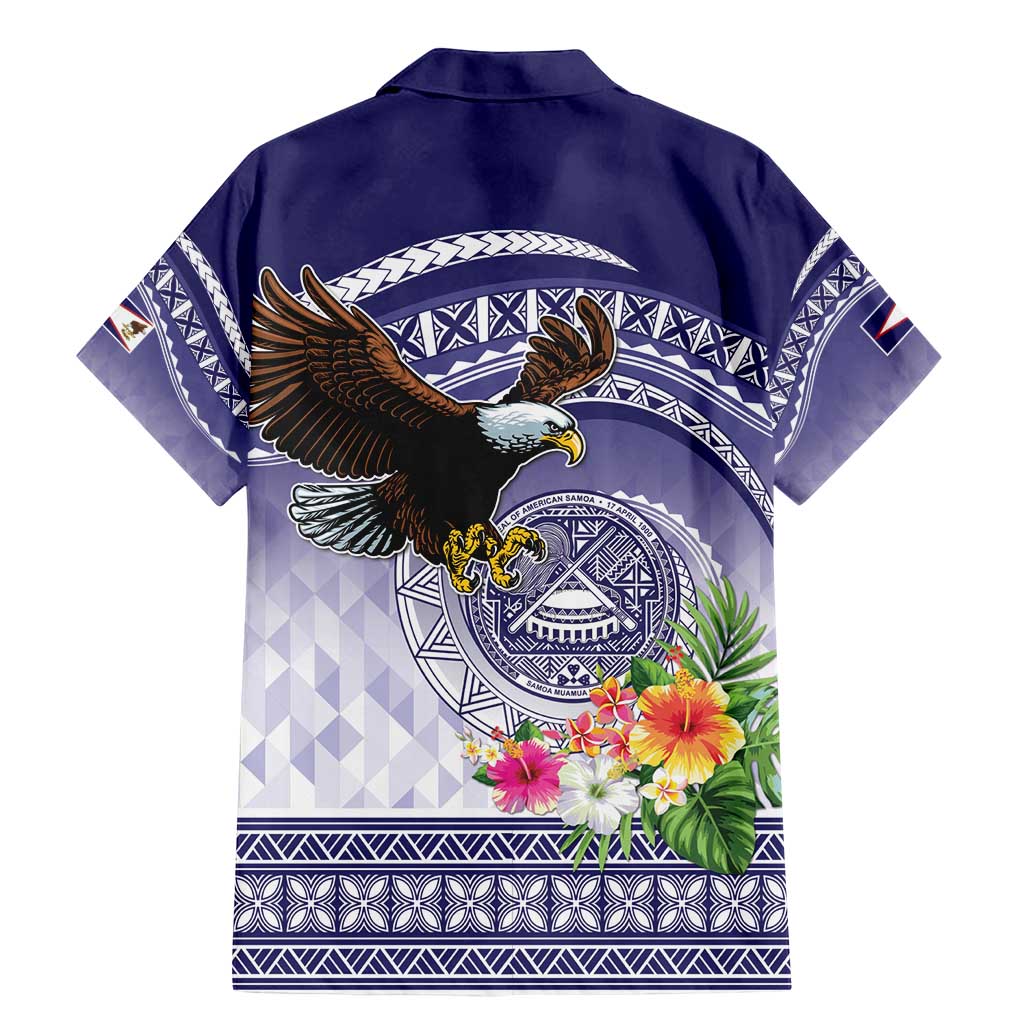 American Samoa Bald Eagle Family Matching Mermaid Dress and Hawaiian Shirt Polynesian Tropical Flowers LT9 - Polynesian Pride
