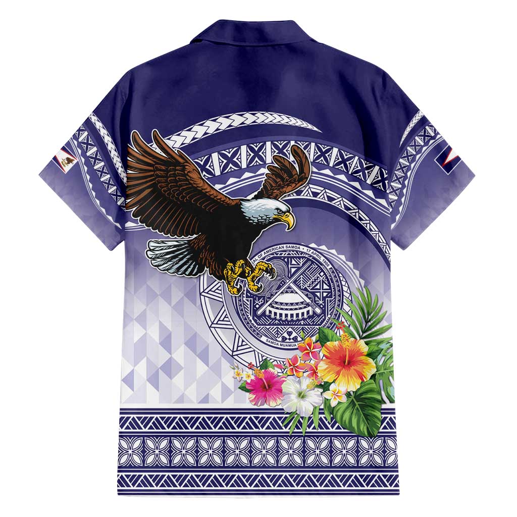 American Samoa Bald Eagle Family Matching Tank Maxi Dress and Hawaiian Shirt Polynesian Tropical Flowers LT9 - Polynesian Pride