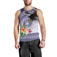 American Samoa Bald Eagle Men Tank Top Polynesian Tropical Flowers LT9 - Polynesian Pride