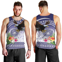 American Samoa Bald Eagle Men Tank Top Polynesian Tropical Flowers LT9 - Polynesian Pride