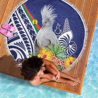 New Caledonia Kagu Bird Beach Blanket Polynesian Tropical Flowers LT9 - Polynesian Pride