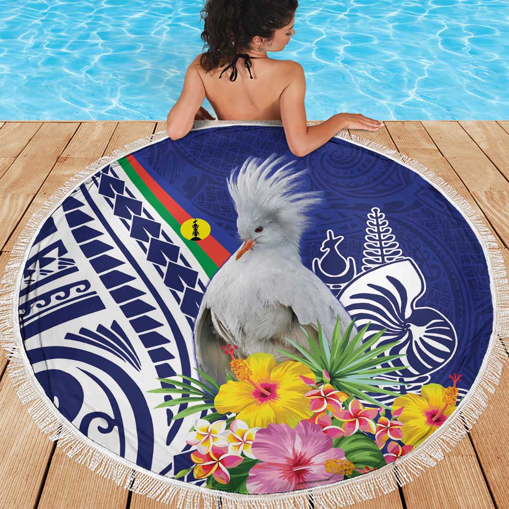 New Caledonia Kagu Bird Beach Blanket Polynesian Tropical Flowers LT9 - Polynesian Pride