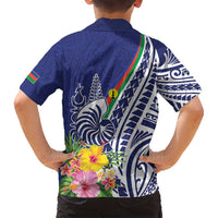New Caledonia Kagu Bird Family Matching Summer Maxi Dress and Hawaiian Shirt Polynesian Tropical Flowers LT9 - Polynesian Pride