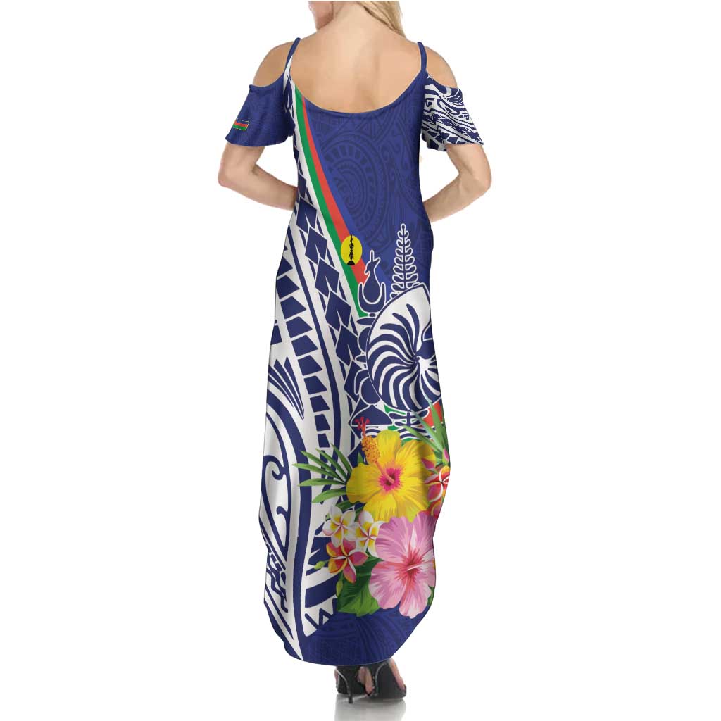 New Caledonia Kagu Bird Family Matching Summer Maxi Dress and Hawaiian Shirt Polynesian Tropical Flowers LT9 - Polynesian Pride