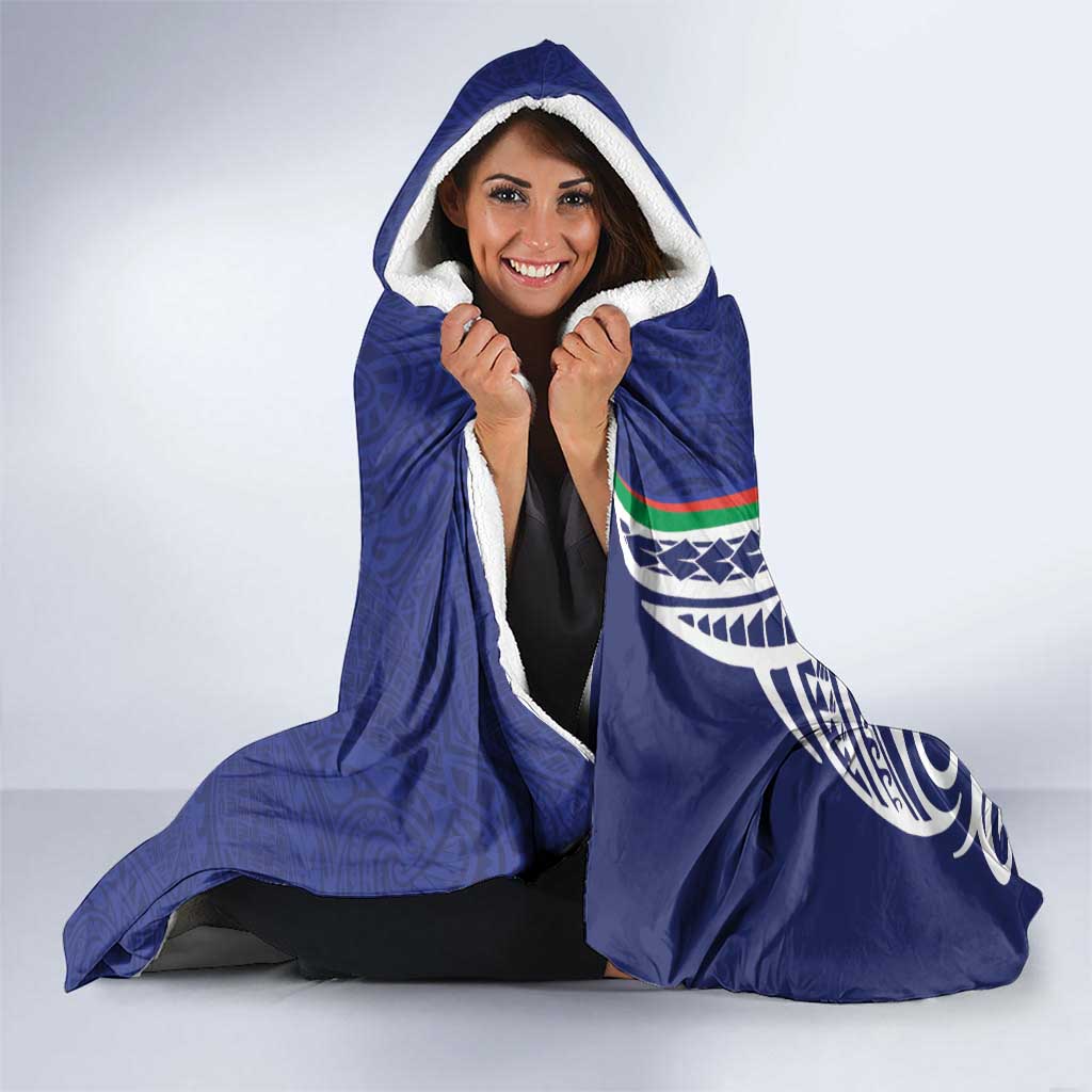 New Caledonia Kagu Bird Hooded Blanket Polynesian Tropical Flowers LT9 - Polynesian Pride