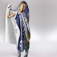 New Caledonia Kagu Bird Hooded Blanket Polynesian Tropical Flowers LT9 - Polynesian Pride