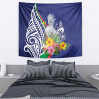 New Caledonia Kagu Bird Tapestry Polynesian Tropical Flowers LT9 - Polynesian Pride