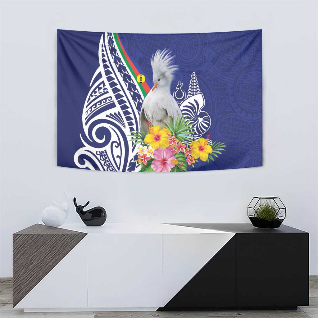 New Caledonia Kagu Bird Tapestry Polynesian Tropical Flowers LT9 - Polynesian Pride