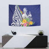 New Caledonia Kagu Bird Tapestry Polynesian Tropical Flowers LT9 - Polynesian Pride