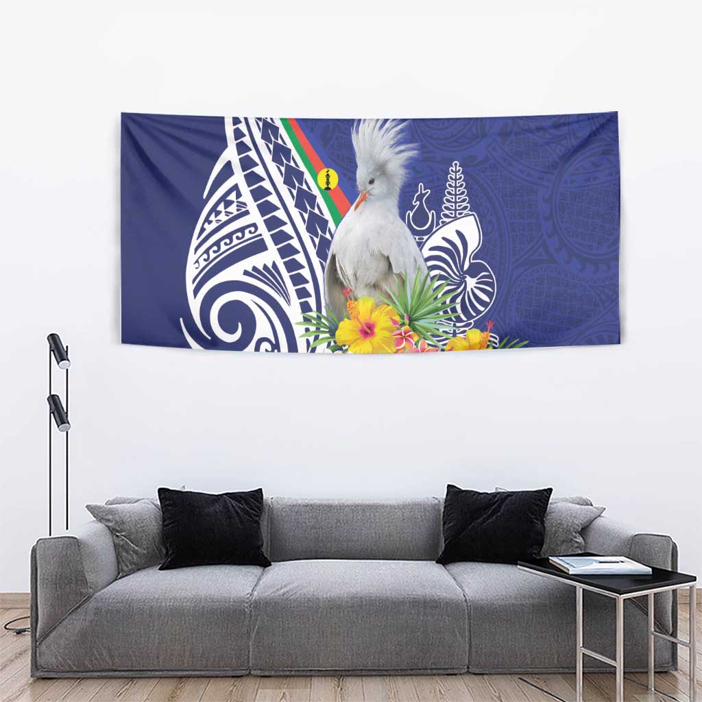 New Caledonia Kagu Bird Tapestry Polynesian Tropical Flowers LT9 - Polynesian Pride