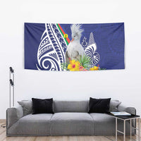 New Caledonia Kagu Bird Tapestry Polynesian Tropical Flowers LT9 - Polynesian Pride