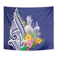 New Caledonia Kagu Bird Tapestry Polynesian Tropical Flowers LT9 - Polynesian Pride