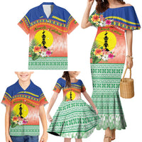 New Caledonia Nautilus Shell Family Matching Mermaid Dress and Hawaiian Shirt Polynesian Tropical Flowers LT9 - Polynesian Pride