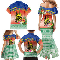 New Caledonia Nautilus Shell Family Matching Mermaid Dress and Hawaiian Shirt Polynesian Tropical Flowers LT9 - Polynesian Pride
