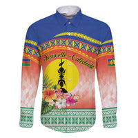 New Caledonia Nautilus Shell Family Matching Mermaid Dress and Hawaiian Shirt Polynesian Tropical Flowers LT9 Dad's Shirt - Long Sleeve Red - Polynesian Pride