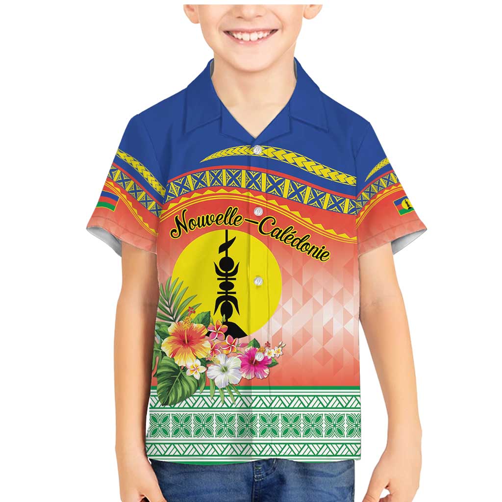 New Caledonia Nautilus Shell Family Matching Mermaid Dress and Hawaiian Shirt Polynesian Tropical Flowers LT9 Son's Shirt Red - Polynesian Pride
