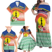 New Caledonia Nautilus Shell Family Matching Off Shoulder Maxi Dress and Hawaiian Shirt Polynesian Tropical Flowers LT9 - Polynesian Pride