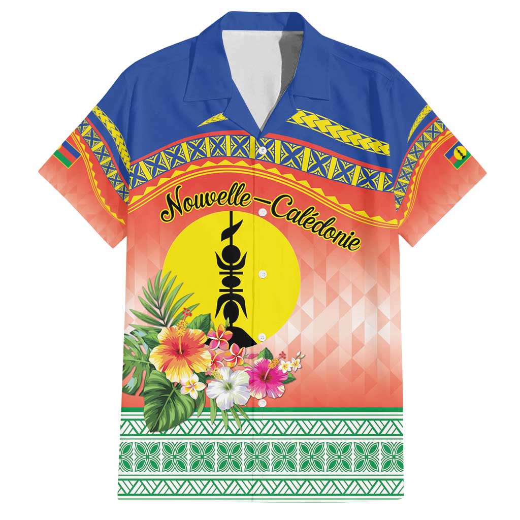 New Caledonia Nautilus Shell Family Matching Off Shoulder Maxi Dress and Hawaiian Shirt Polynesian Tropical Flowers LT9 Dad's Shirt - Short Sleeve Red - Polynesian Pride
