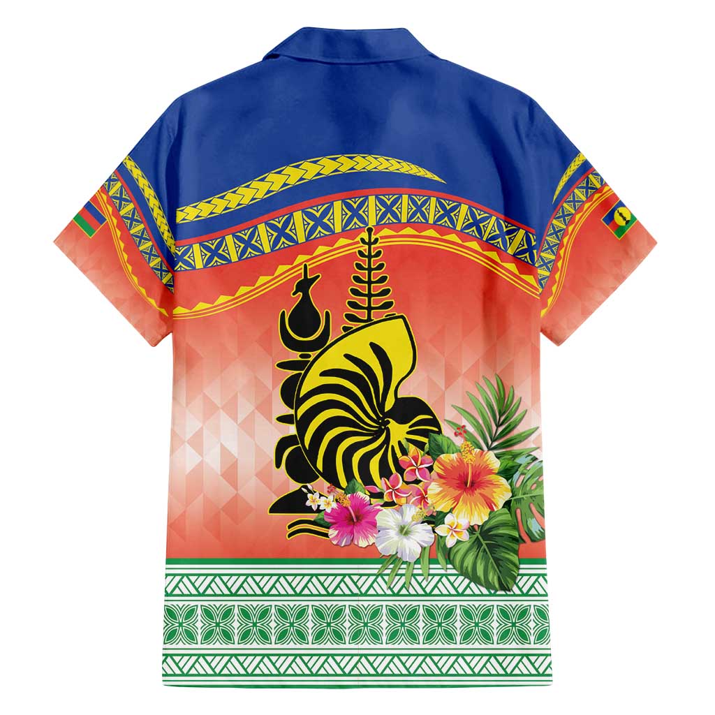 New Caledonia Nautilus Shell Family Matching Off Shoulder Short Dress and Hawaiian Shirt Polynesian Tropical Flowers LT9 - Polynesian Pride