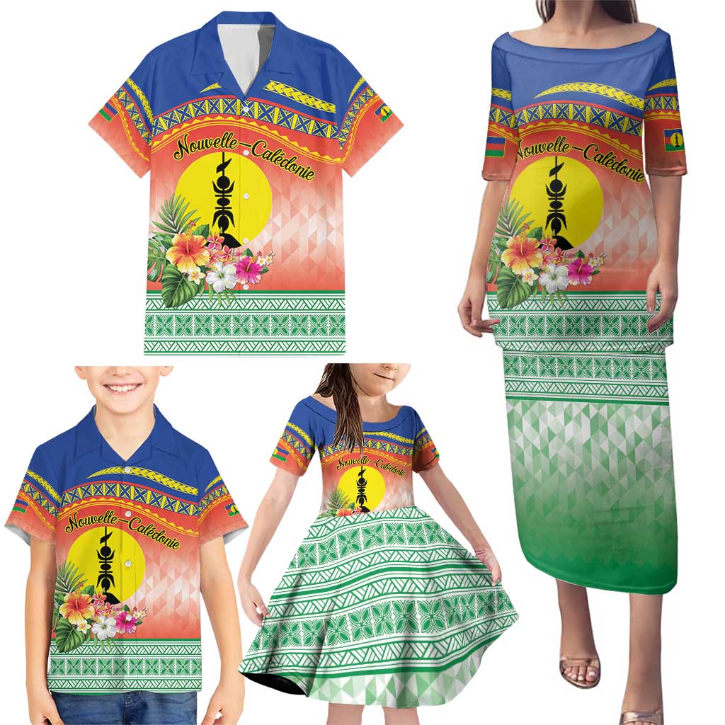 New Caledonia Nautilus Shell Family Matching Puletasi and Hawaiian Shirt Polynesian Tropical Flowers LT9 - Polynesian Pride