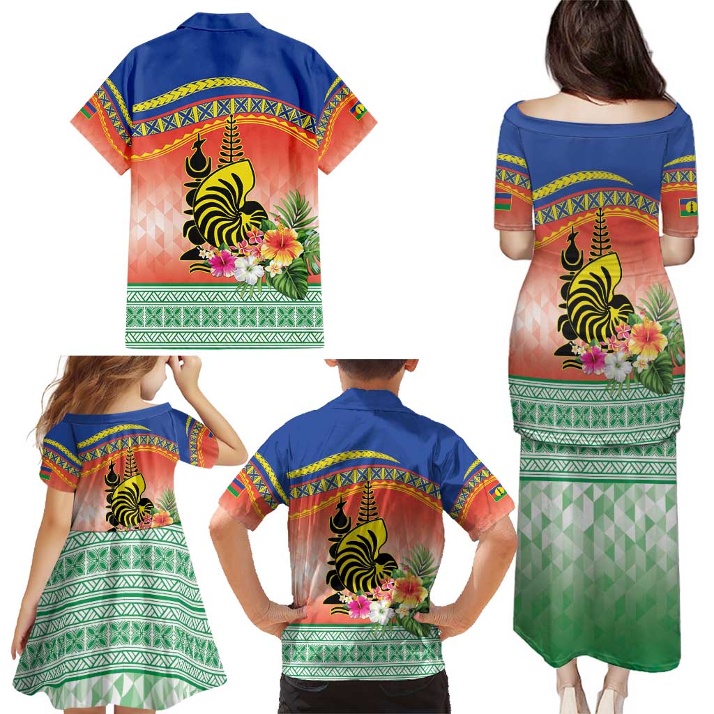 New Caledonia Nautilus Shell Family Matching Puletasi and Hawaiian Shirt Polynesian Tropical Flowers LT9 - Polynesian Pride