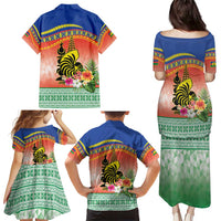 New Caledonia Nautilus Shell Family Matching Puletasi and Hawaiian Shirt Polynesian Tropical Flowers LT9 - Polynesian Pride