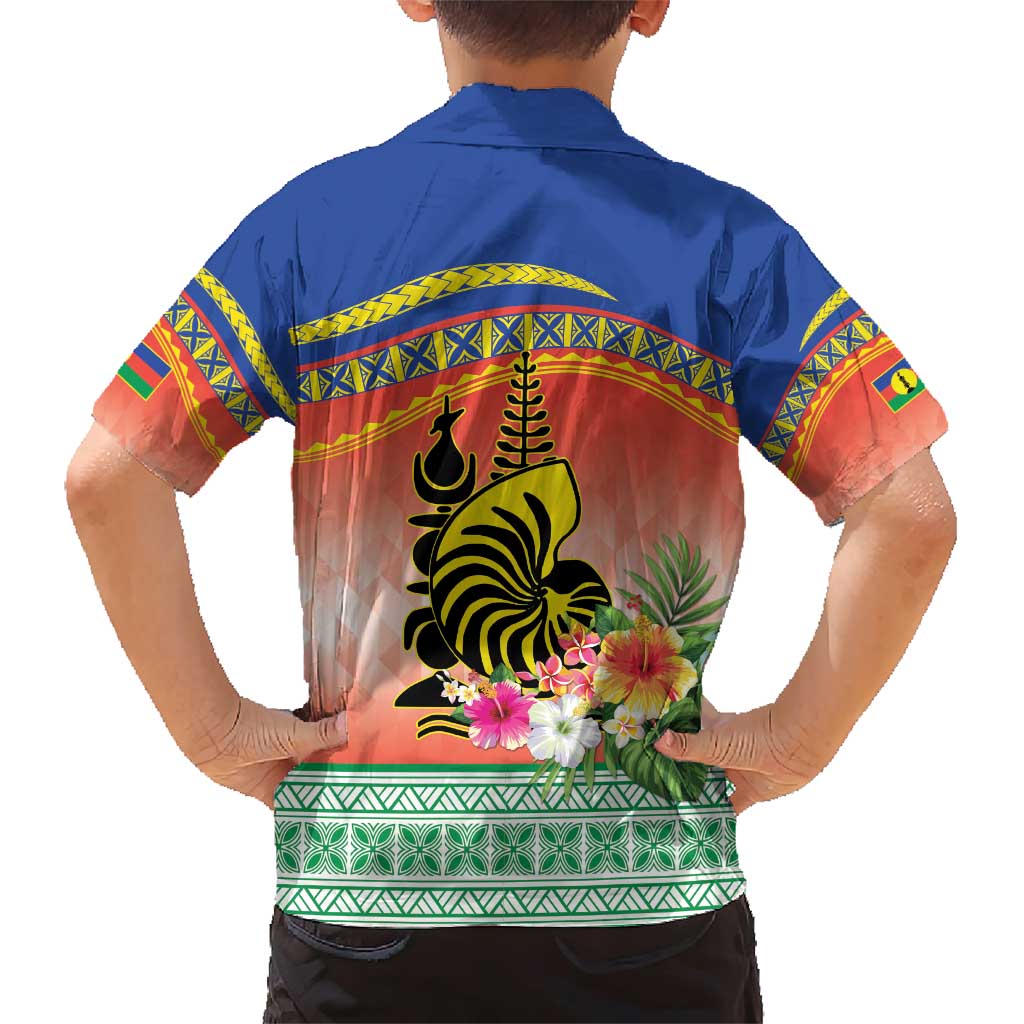 New Caledonia Nautilus Shell Family Matching Short Sleeve Bodycon Dress and Hawaiian Shirt Polynesian Tropical Flowers LT9 - Polynesian Pride