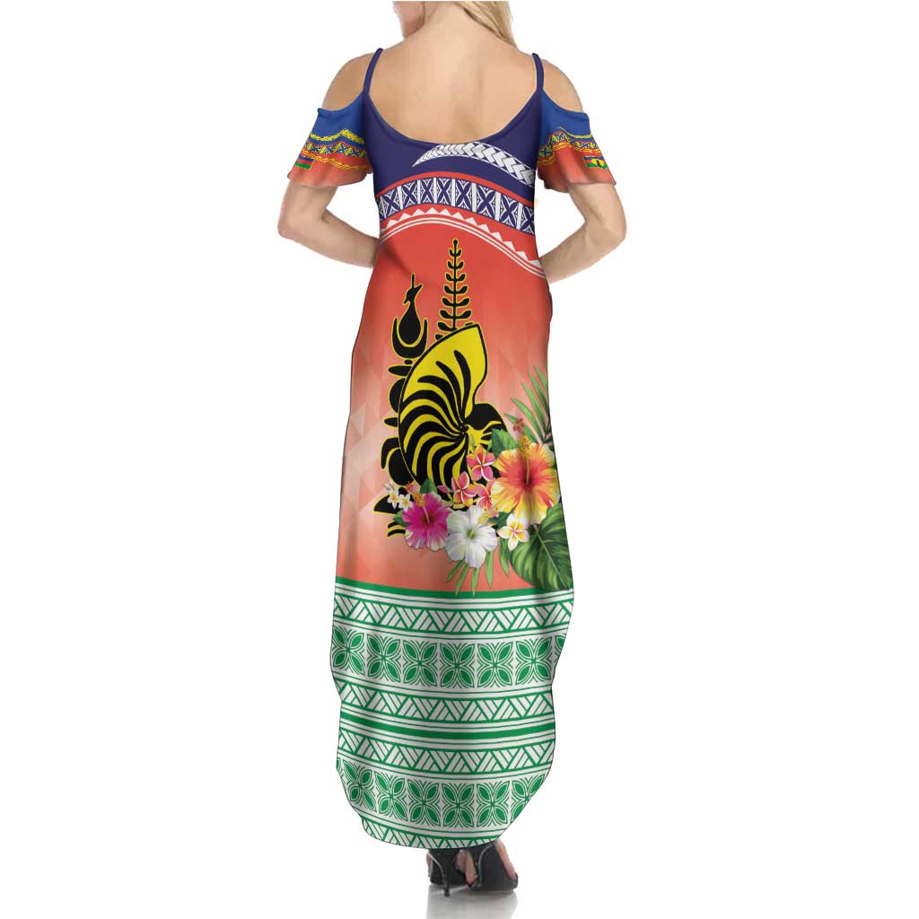New Caledonia Nautilus Shell Family Matching Summer Maxi Dress and Hawaiian Shirt Polynesian Tropical Flowers LT9 - Polynesian Pride
