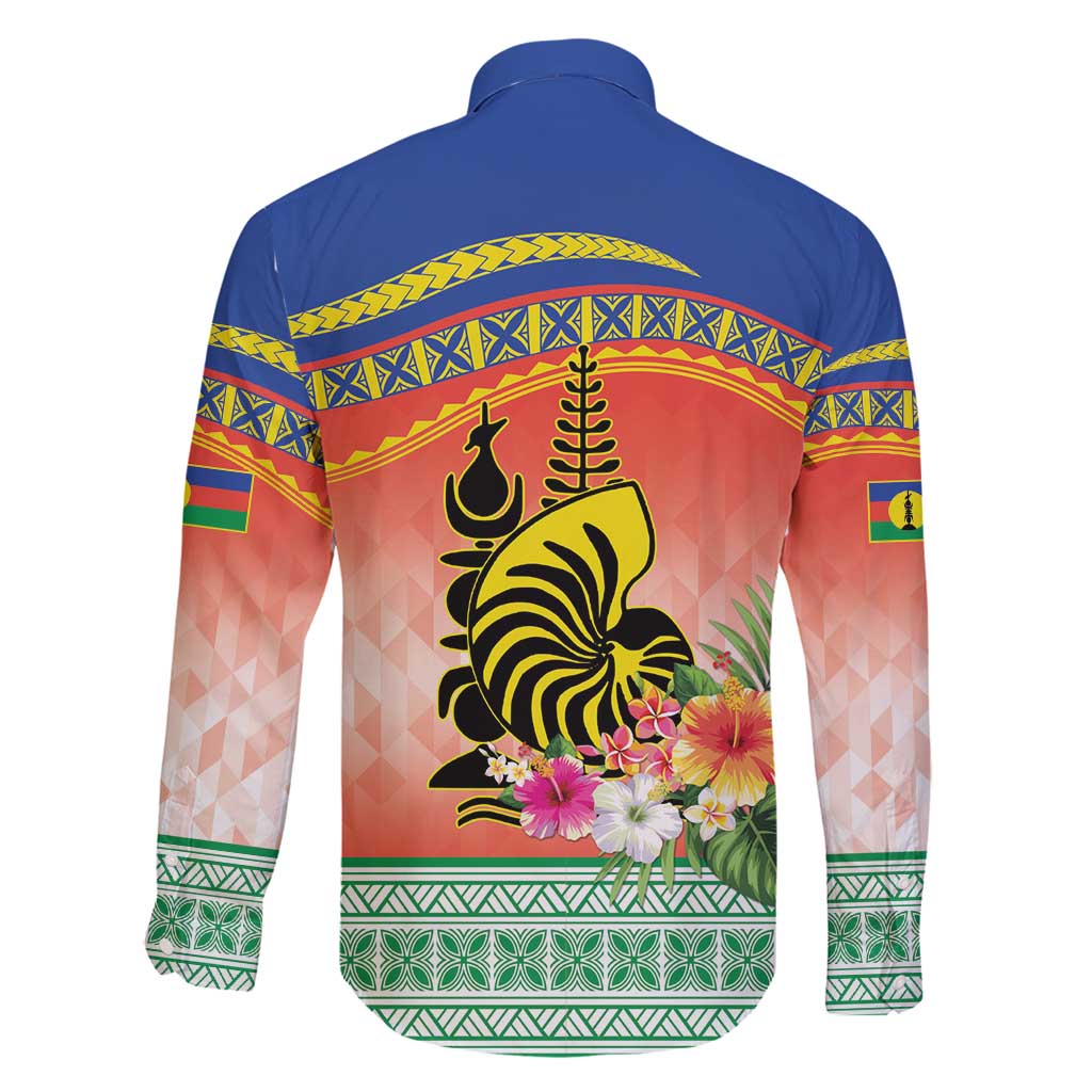 New Caledonia Nautilus Shell Family Matching Tank Maxi Dress and Hawaiian Shirt Polynesian Tropical Flowers LT9 - Polynesian Pride