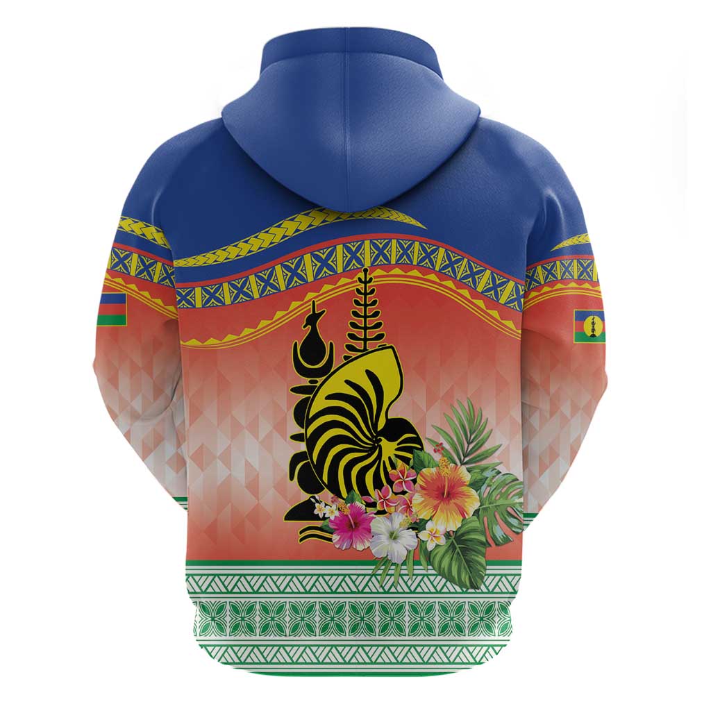 New Caledonia Nautilus Shell Hoodie Polynesian Tropical Flowers LT9 - Polynesian Pride