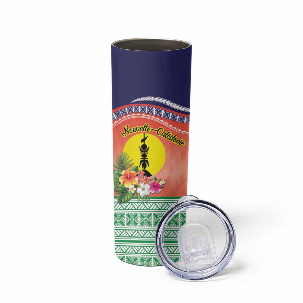 New Caledonia Nautilus Shell Skinny Tumbler Polynesian Tropical Flowers