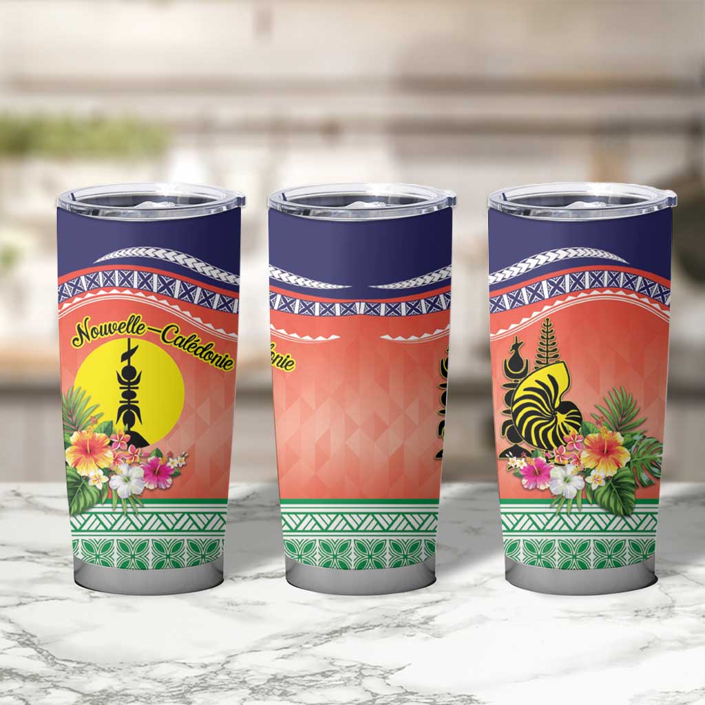 New Caledonia Nautilus Shell Tumbler Cup Polynesian Tropical Flowers LT9 - Polynesian Pride