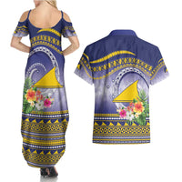 Tokelau Tuluma Couples Matching Summer Maxi Dress and Hawaiian Shirt Polynesian Tropical Flowers LT9 - Polynesian Pride