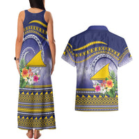 Tokelau Tuluma Couples Matching Tank Maxi Dress and Hawaiian Shirt Polynesian Tropical Flowers LT9 - Polynesian Pride