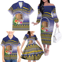 Tokelau Tuluma Family Matching Off The Shoulder Long Sleeve Dress and Hawaiian Shirt Polynesian Tropical Flowers LT9 - Polynesian Pride