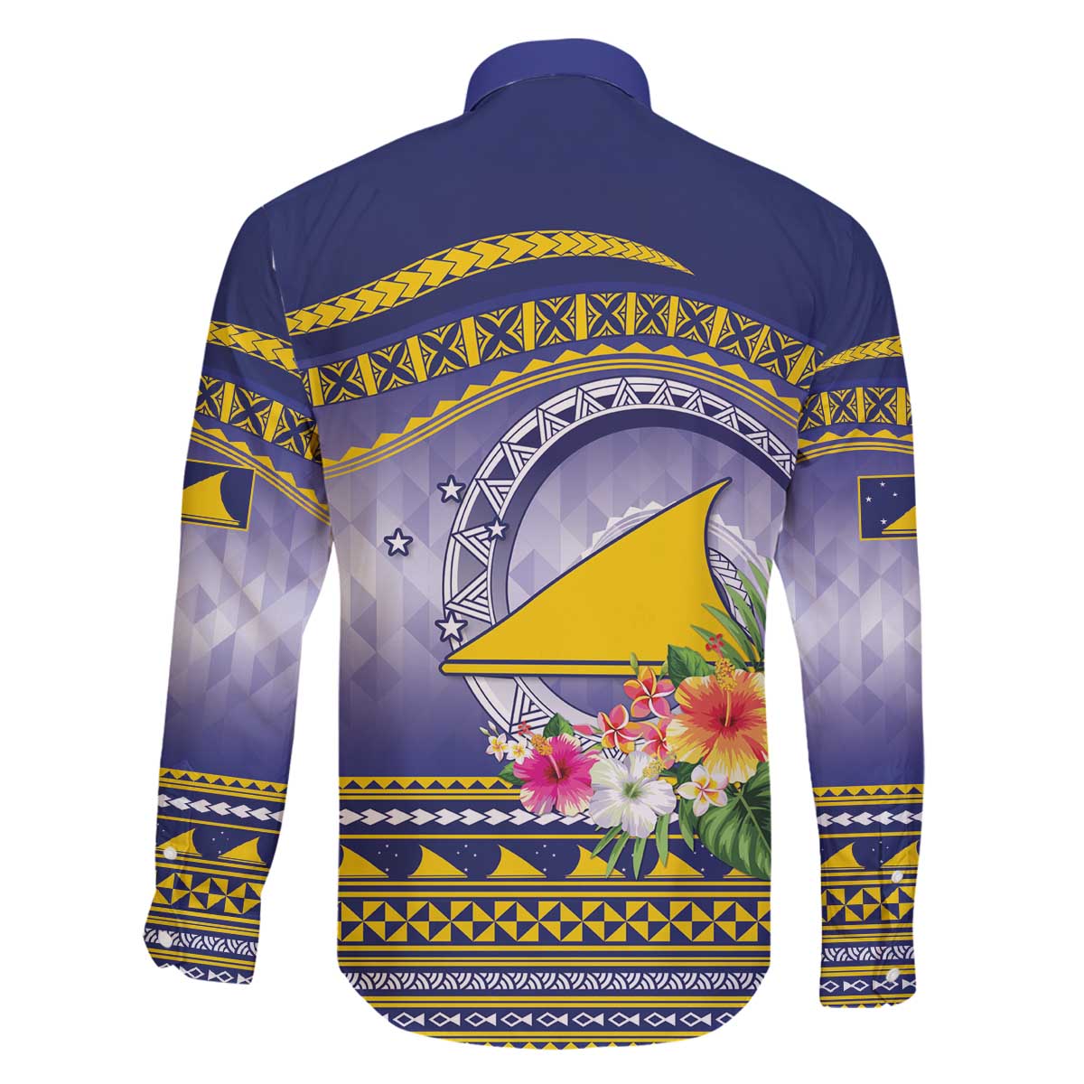 Tokelau Tuluma Family Matching Off The Shoulder Long Sleeve Dress and Hawaiian Shirt Polynesian Tropical Flowers LT9 - Polynesian Pride