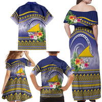 Tokelau Tuluma Family Matching Off Shoulder Maxi Dress and Hawaiian Shirt Polynesian Tropical Flowers LT9 - Polynesian Pride
