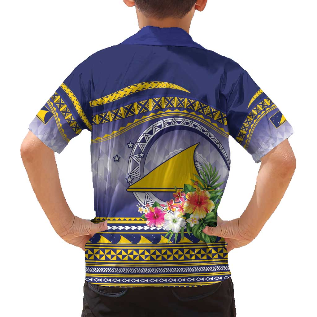Tokelau Tuluma Family Matching Off Shoulder Short Dress and Hawaiian Shirt Polynesian Tropical Flowers LT9 - Polynesian Pride