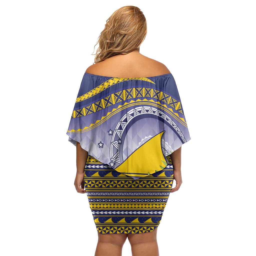 Tokelau Tuluma Family Matching Off Shoulder Short Dress and Hawaiian Shirt Polynesian Tropical Flowers LT9 - Polynesian Pride
