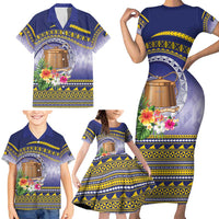 Tokelau Tuluma Family Matching Short Sleeve Bodycon Dress and Hawaiian Shirt Polynesian Tropical Flowers LT9 - Polynesian Pride